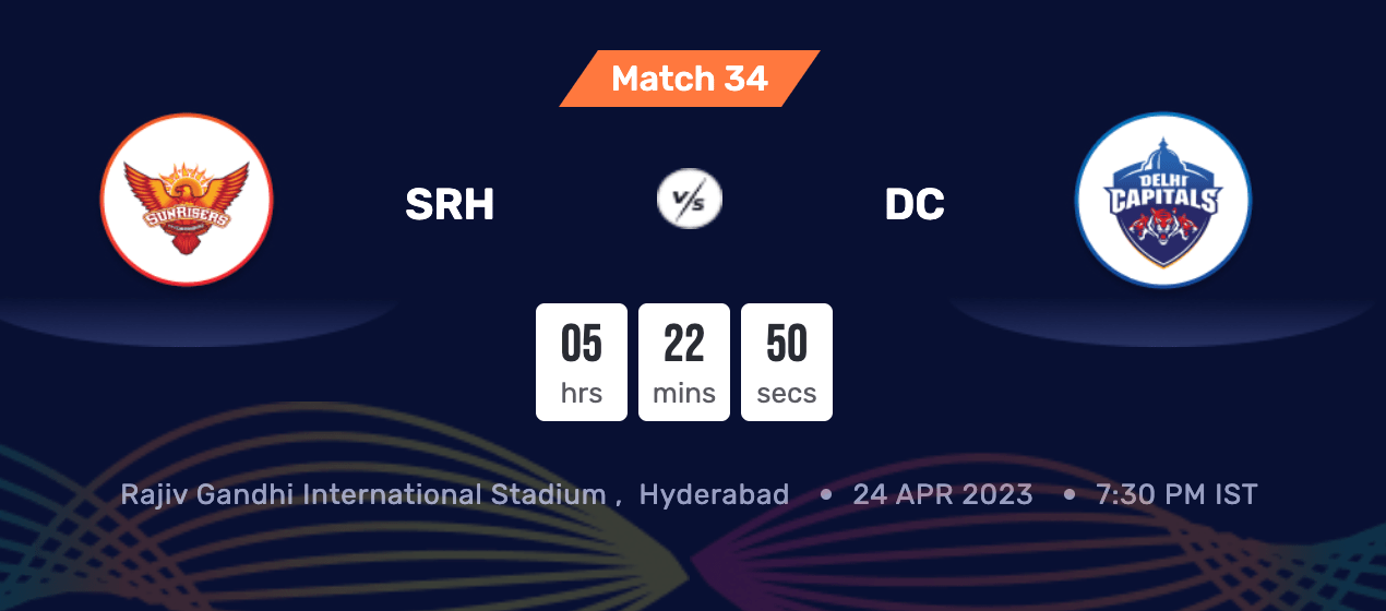 SRH Vs DC Match 34 24-APR TATA IPL 2023 | Fantasy Dream11